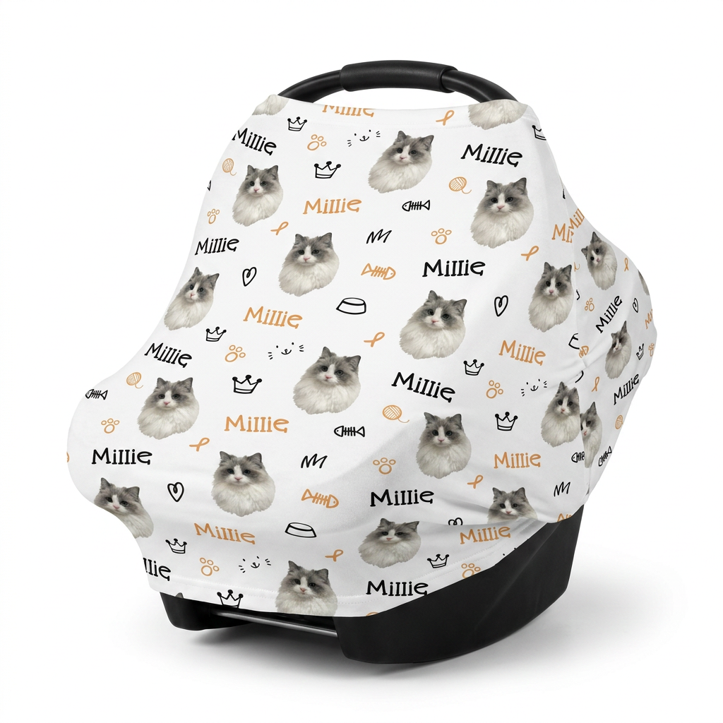 Personalized 5-in-1 Nursing Cover in Kitty Portrait