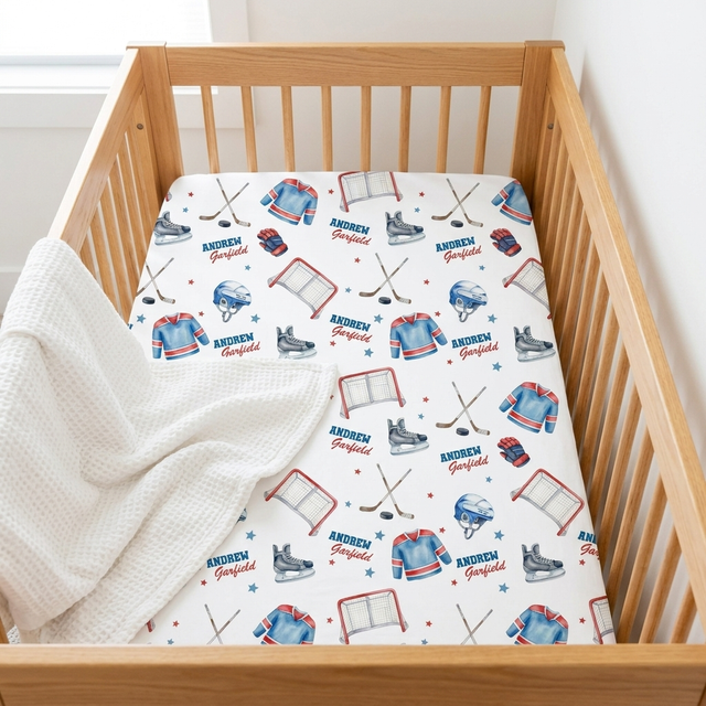 Personalized Crib Sheet in Ice Hockey