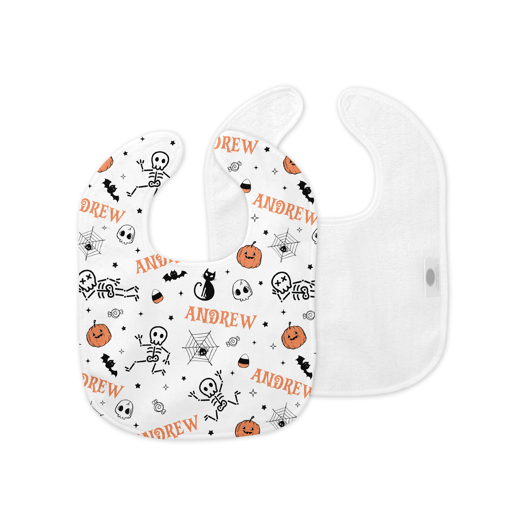Personalized Bib and Burp Cloth Set in Bony Boo