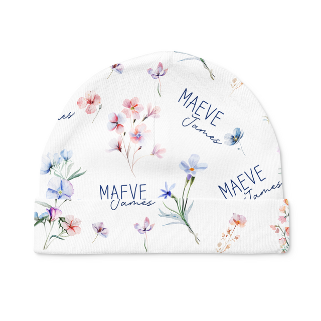 Personalized Beanie in Pretty Wildflower