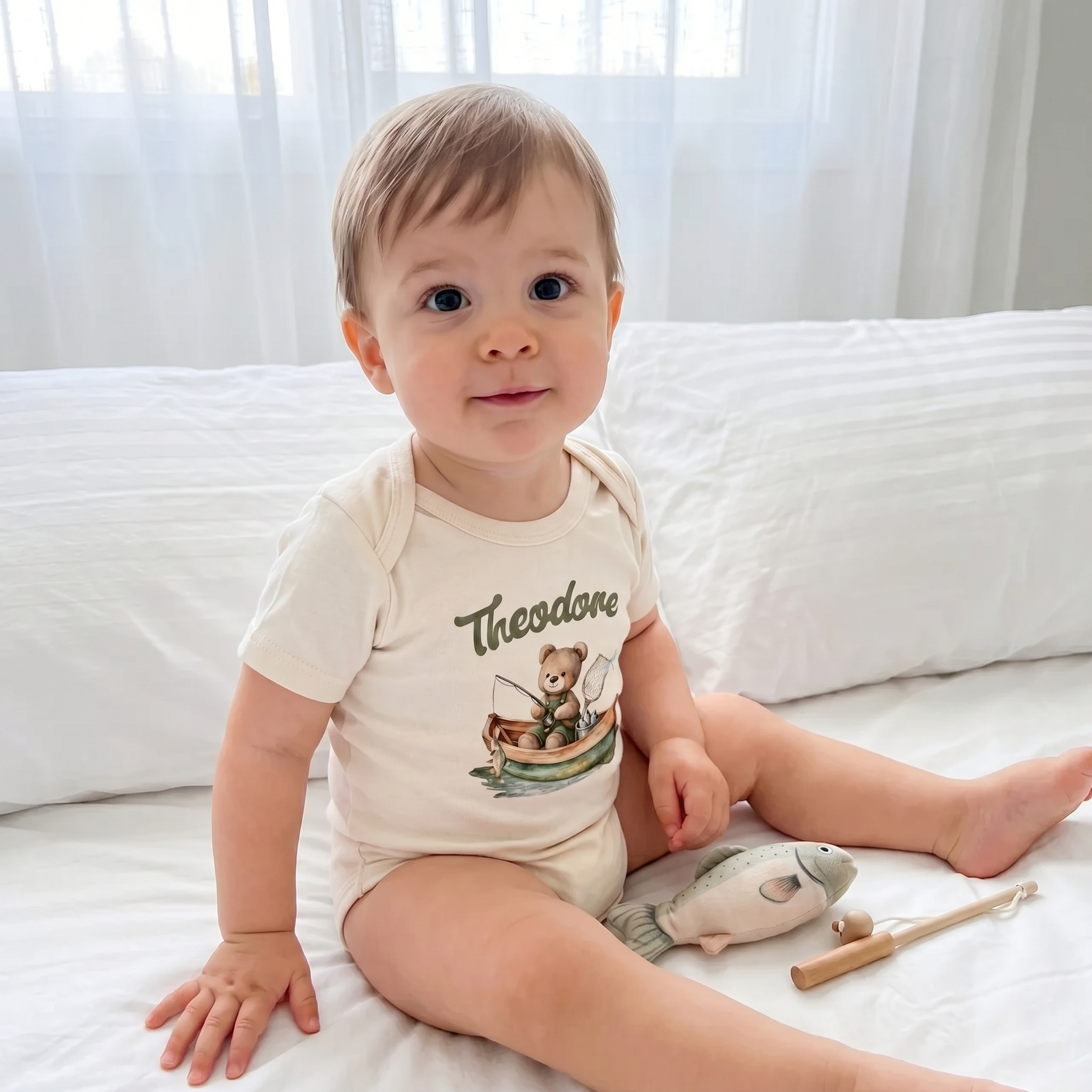 Personalized Graphic Bodysuit in Fishing Buddy