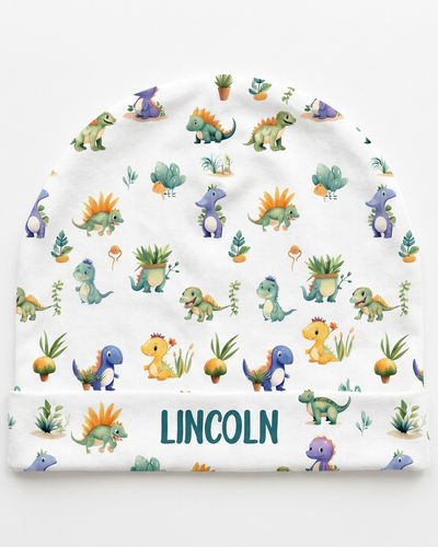 Personalized Beanie in Dinosaur Boy