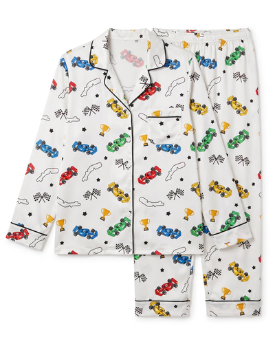 Long-Sleeved Women's Pajama Set in Pit Crew