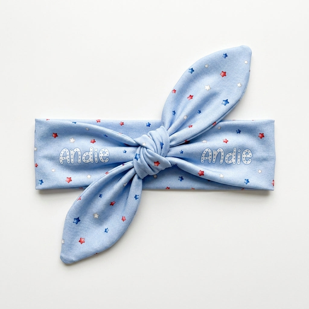 Personalized Knotted Headband in July Twinkle