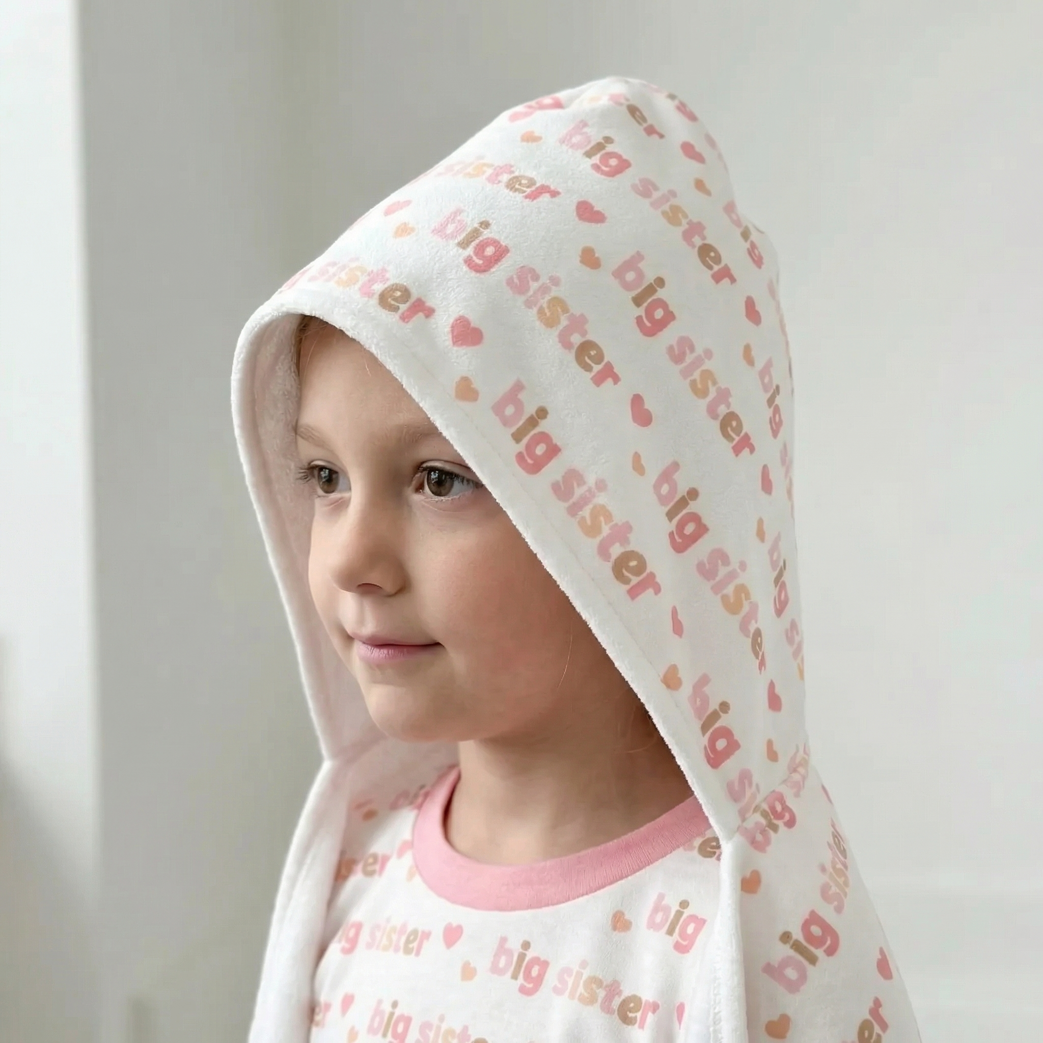 Kids Hooded Towel in Big Sister