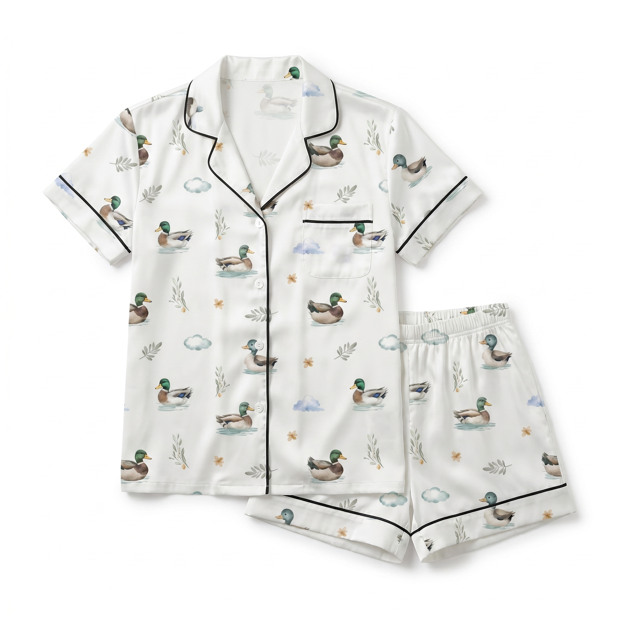 Short-Sleeved Women's Pajama Set in Mallard