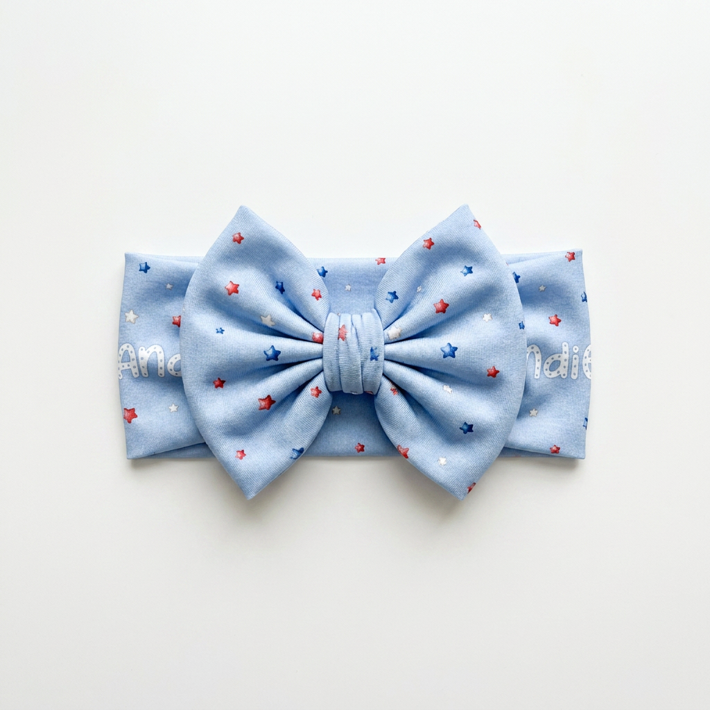 Personalized Bow Headband in July Twinkle