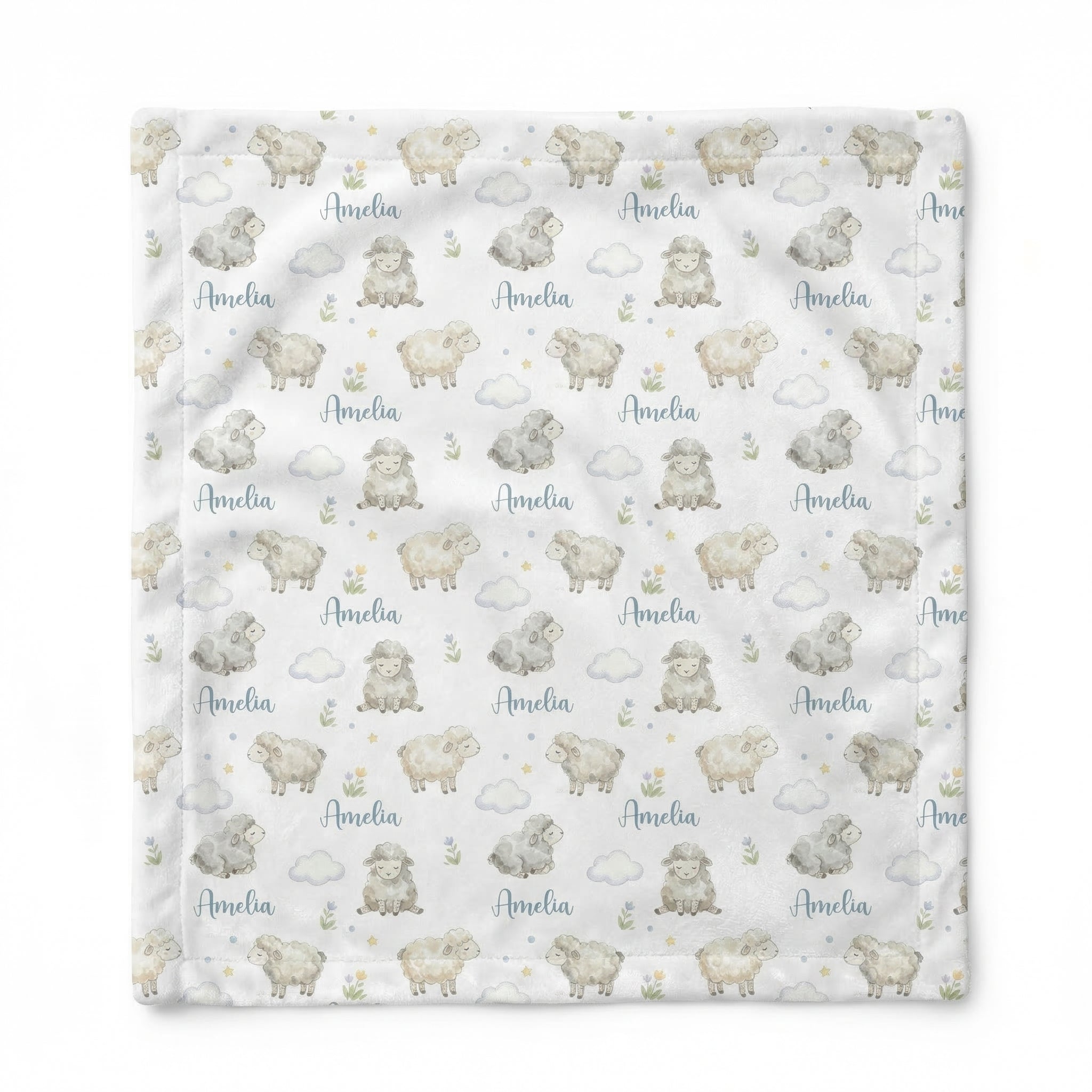 Personalized Lovey Blanket in Lamb