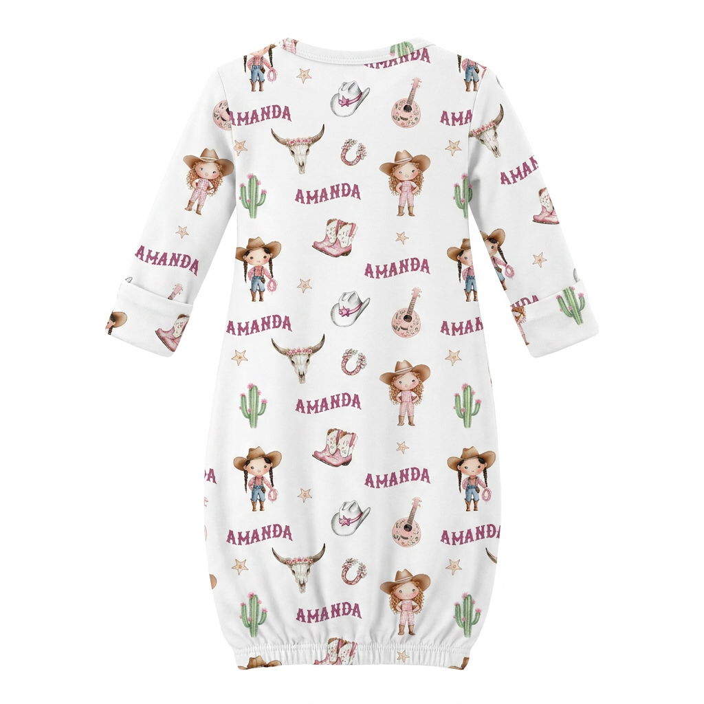 Personalized Sleep Gown in Western Girl
