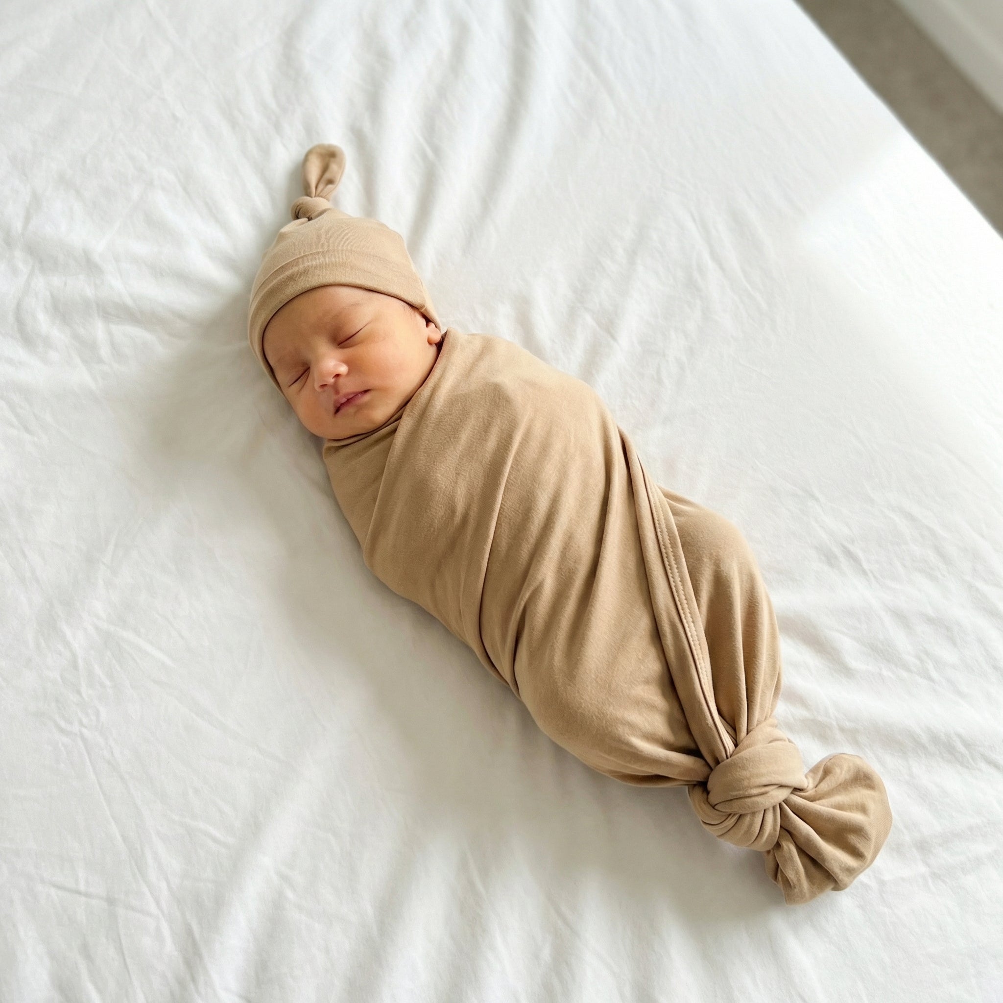 Swaddle with Hat Set in Clay