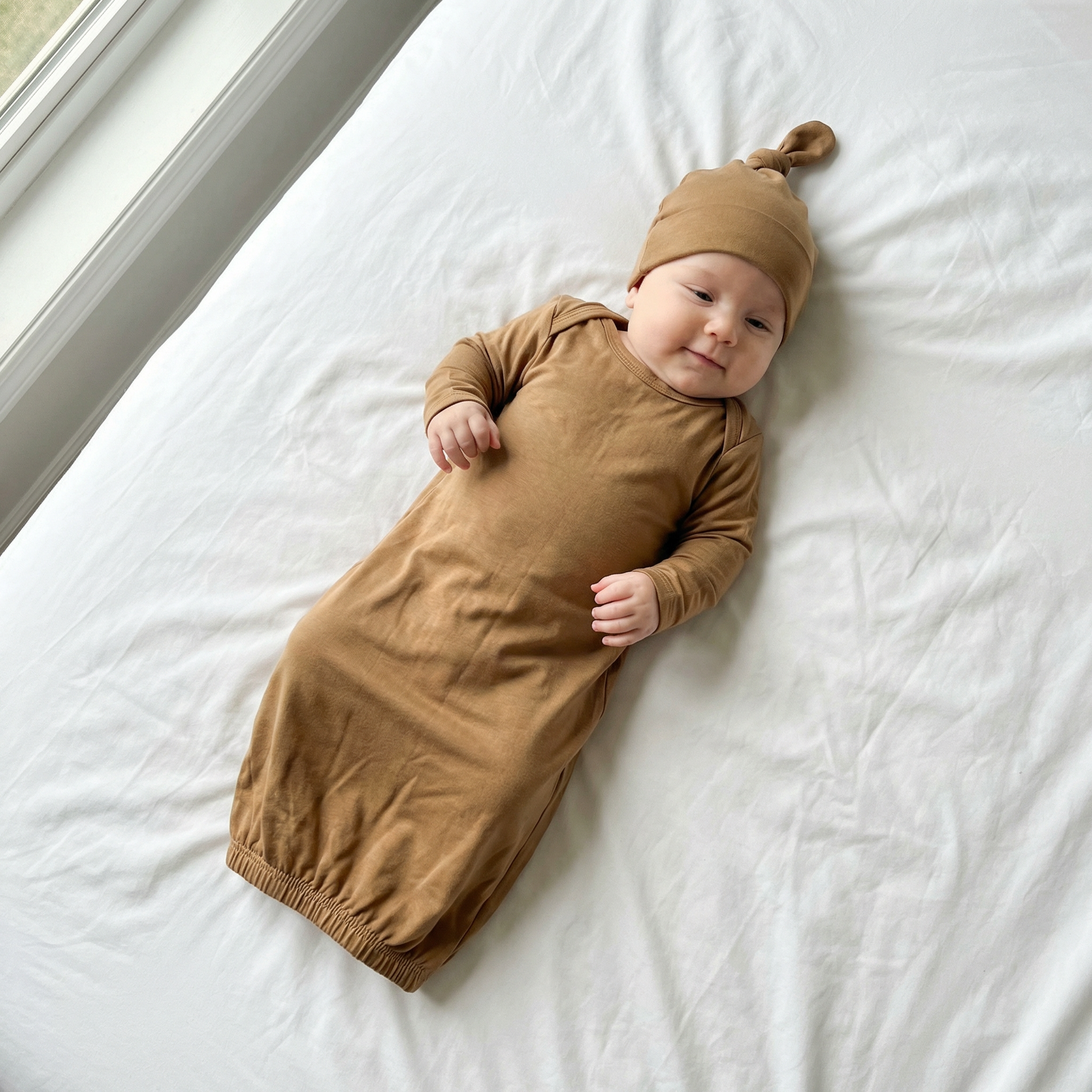 Sleep Gown with Hat Set in Amberwood