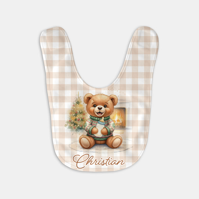 Personalized Bib in Cozy Bear