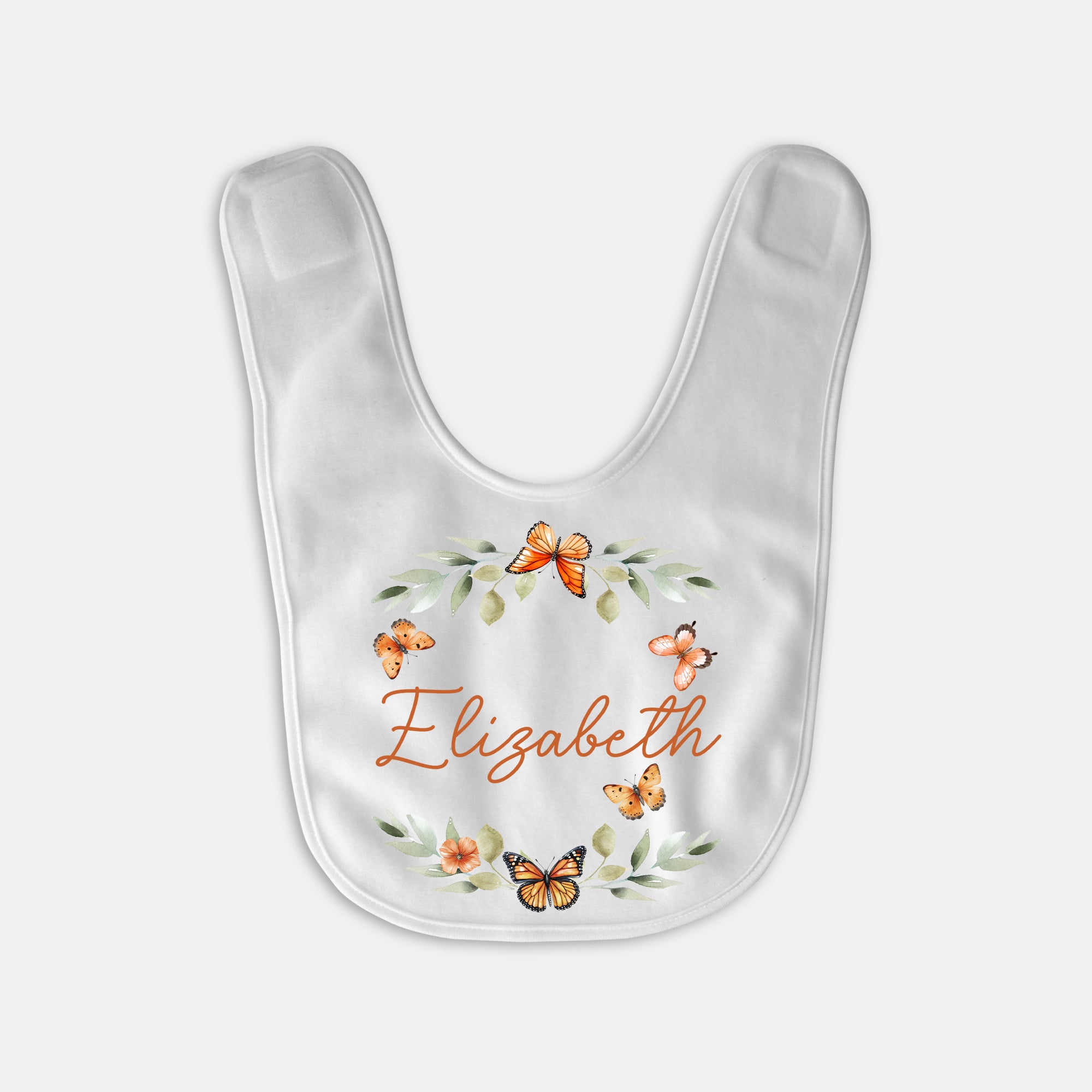 Personalized Bib in Orange Butterfly
