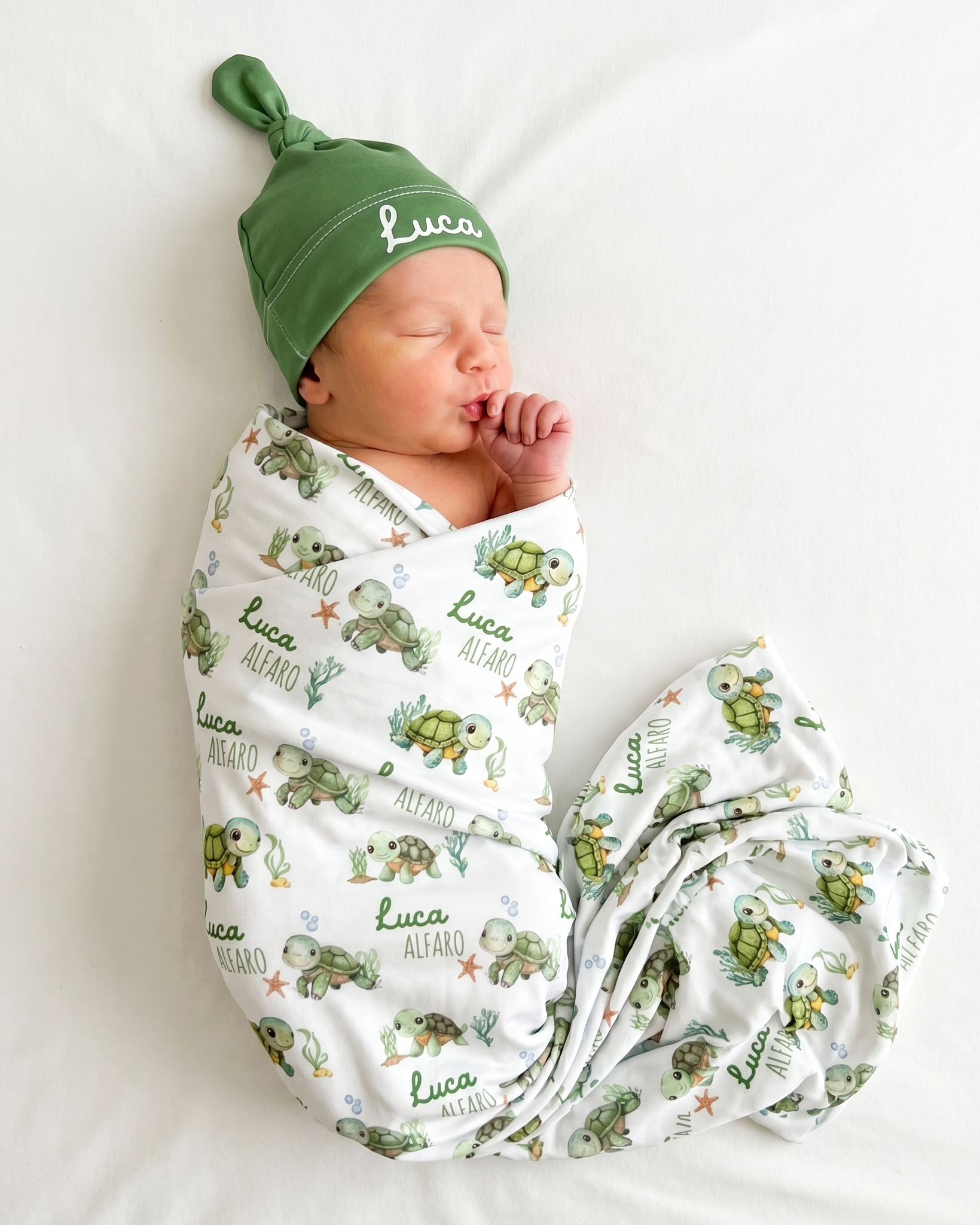 Personalized Swaddle in Sea Turtle