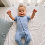 Shirt Zipper Romper in Blue