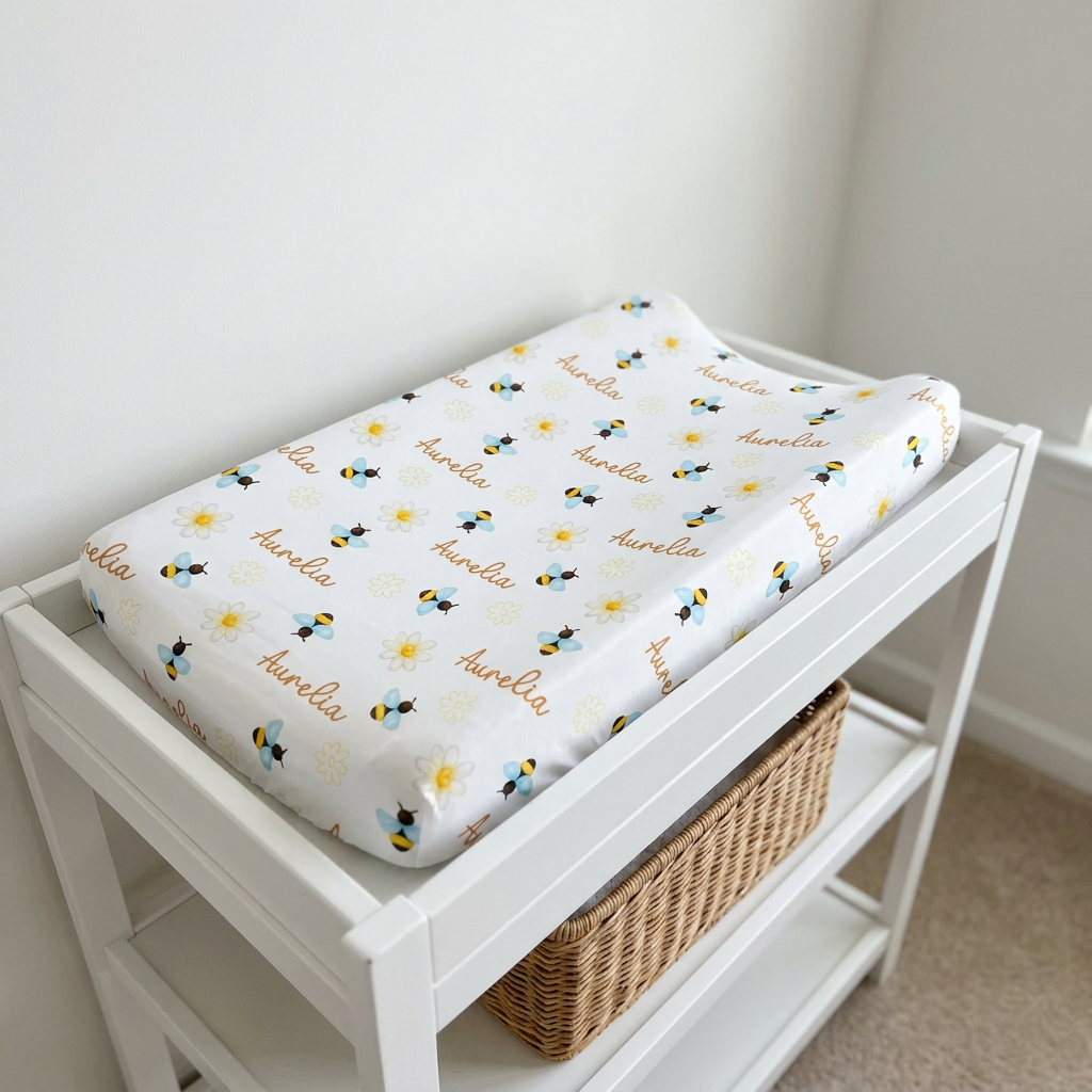 Personalized Changing Pad Cover in BeeBee