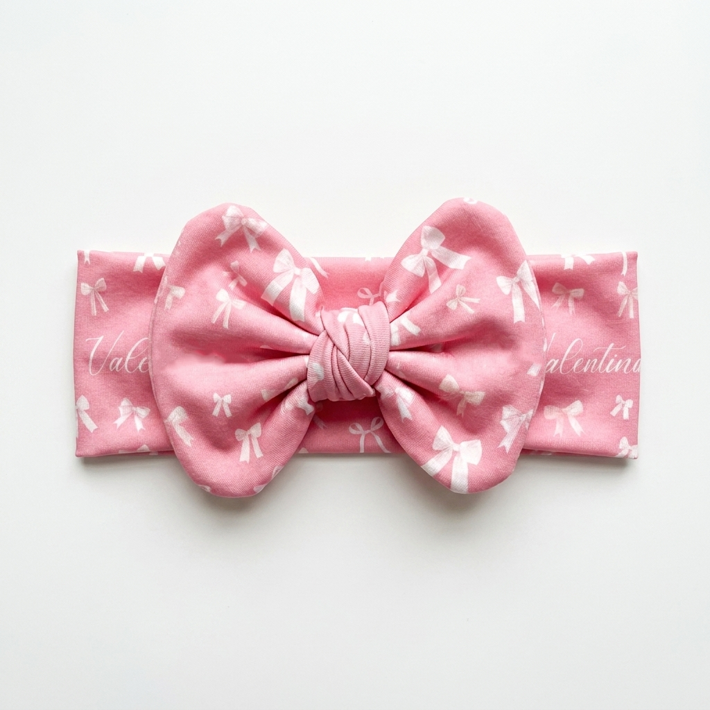 Personalized Bow Headband in Pink Coquette Bow