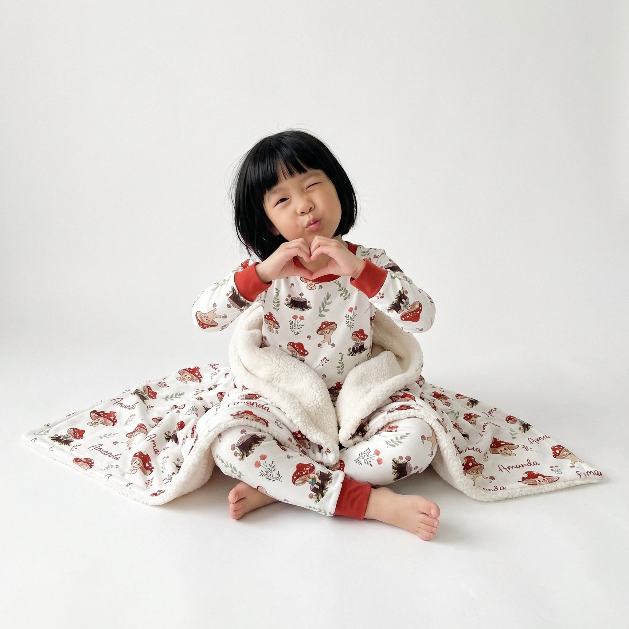 Pajama Set in Mushroom