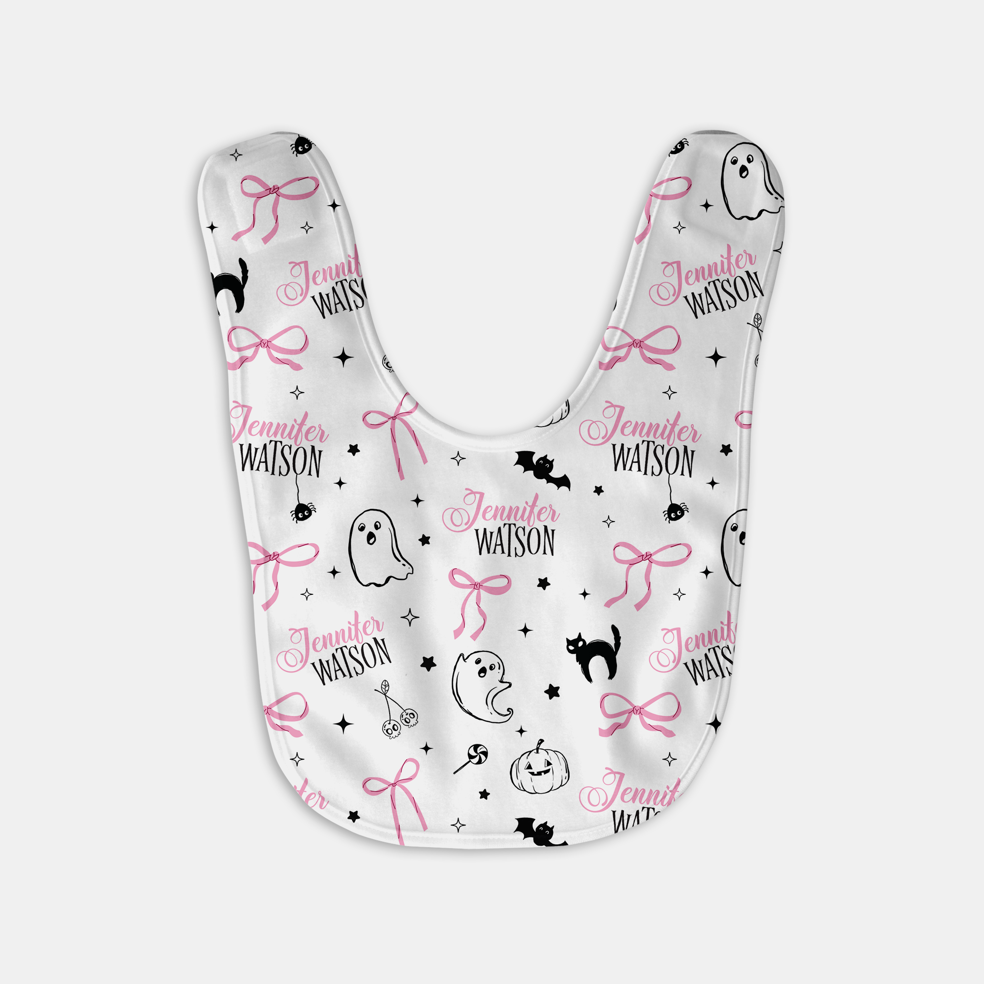 Personalized Bib and Burp Cloth Set in Boo Babes
