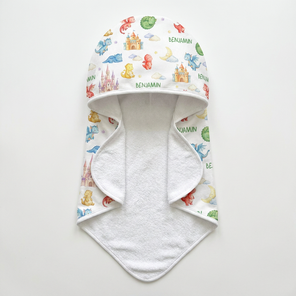 Personalized Baby Hooded Towel in Dragon Kingdom