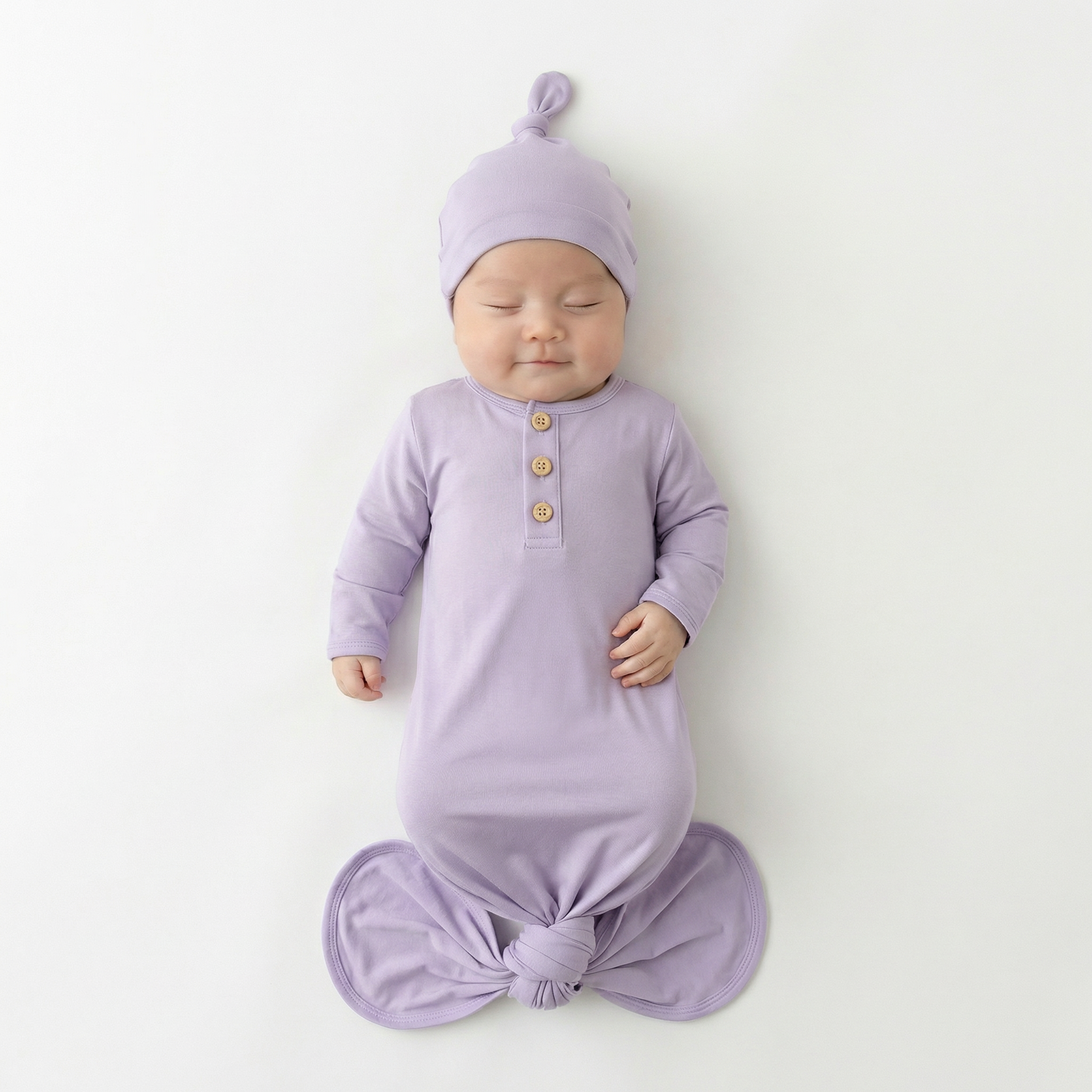 Knotted Gown with Hat in Lavender