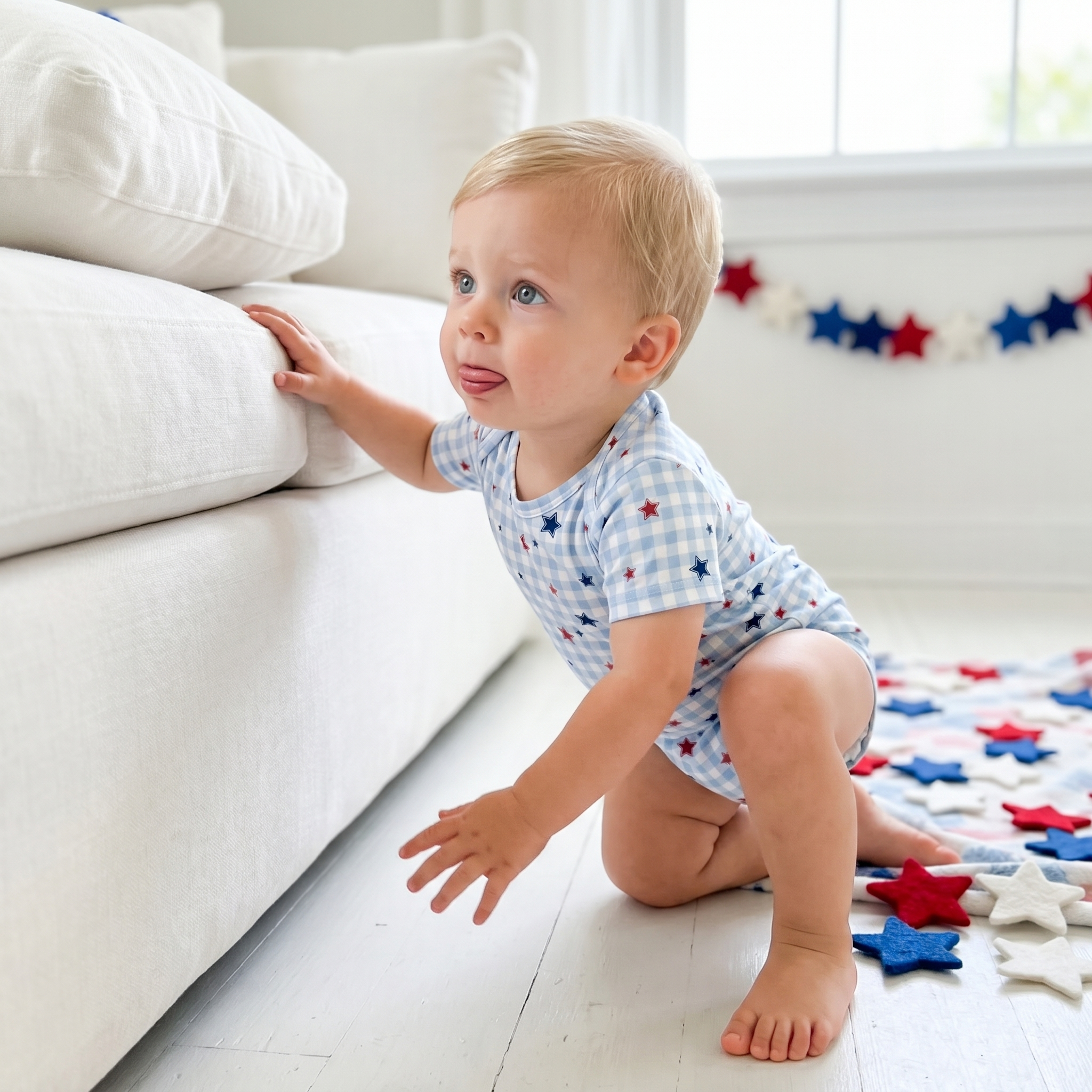 Personalized Bodysuit in Red, Blue and Star