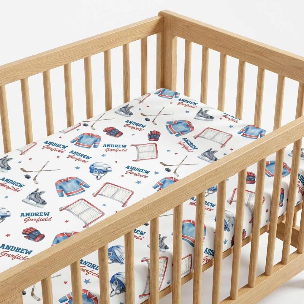 Personalized Crib Sheet in Ice Hockey