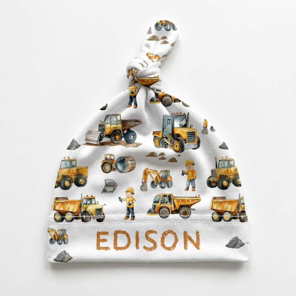 Personalized Knotted Hat in Truck
