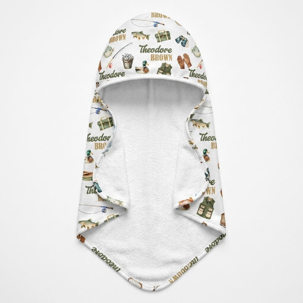 Personalized Hooded Towel in Fishing Buddy