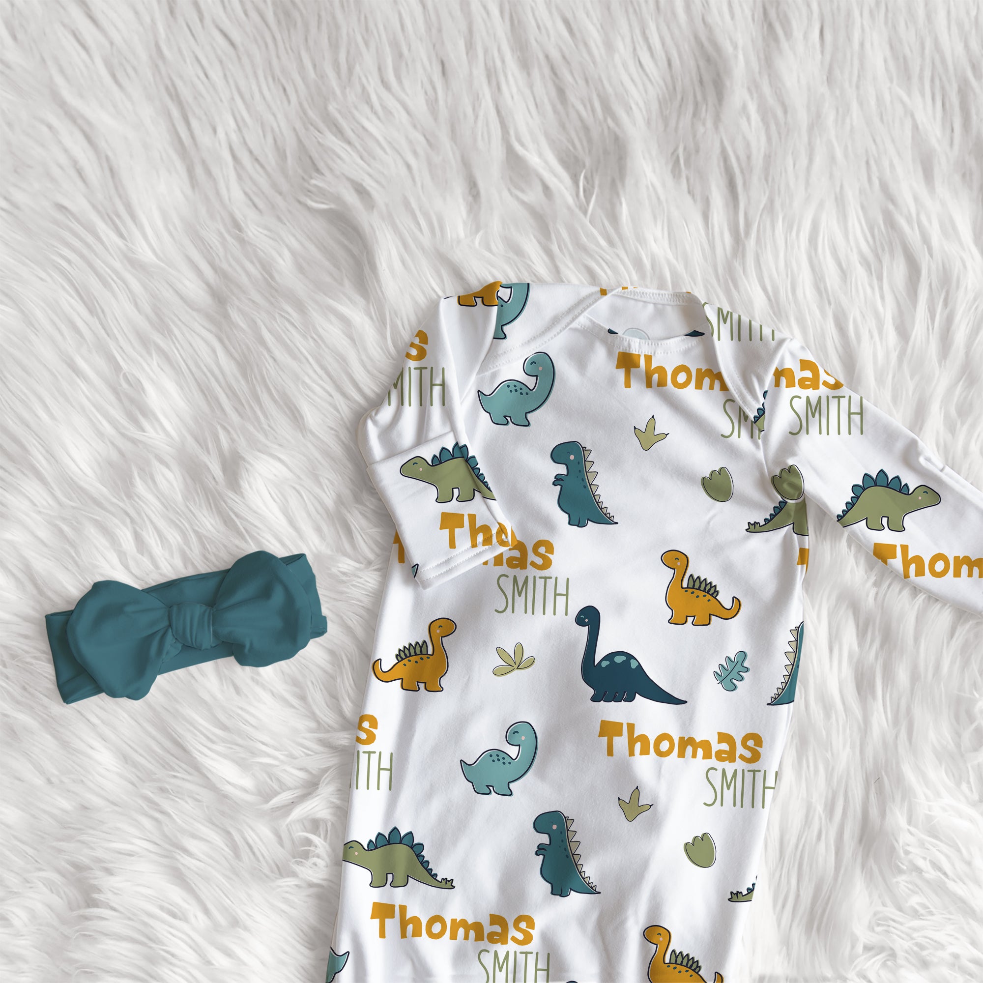 Personalized Sleep Gown in Mini Dinosaur