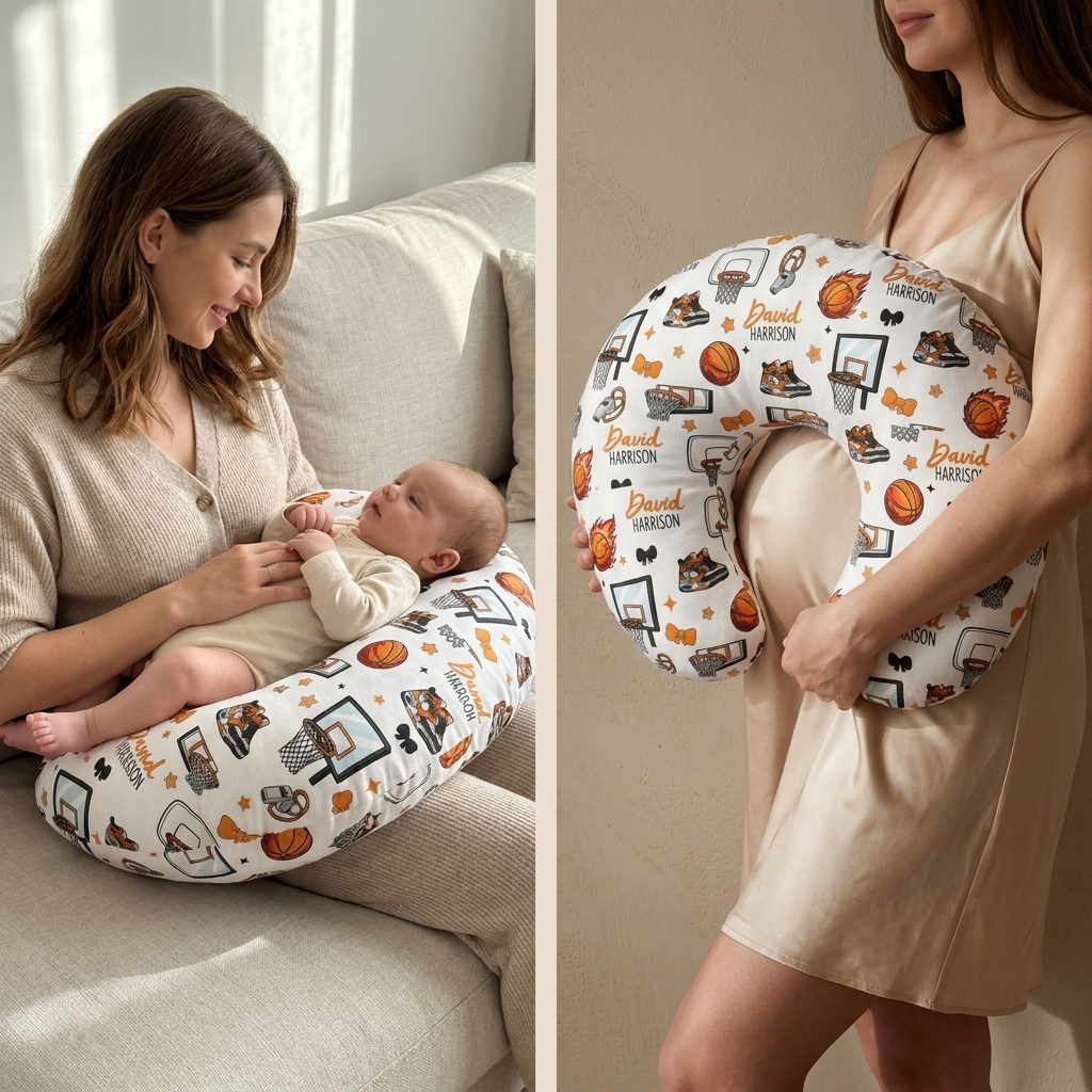 Personalized Nursing Pillow Cover in Basketball