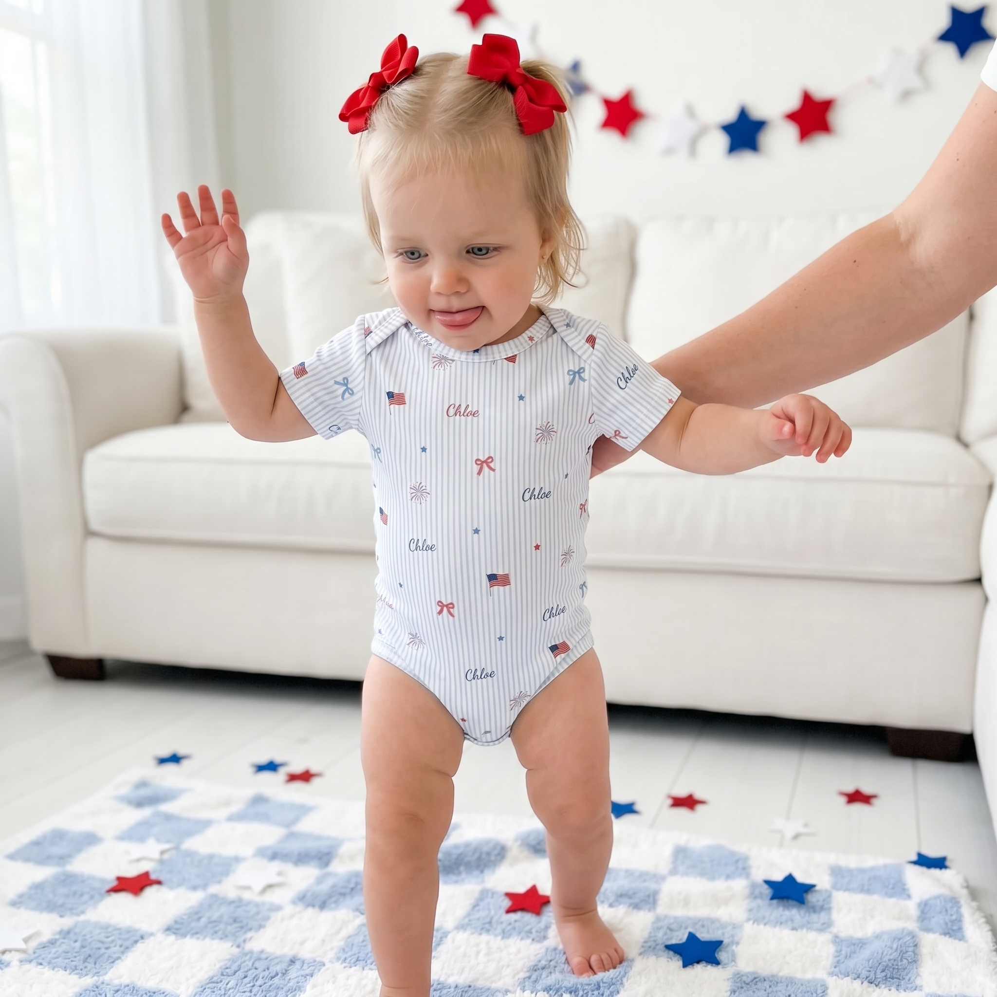 Personalized Bodysuit in Patriotic