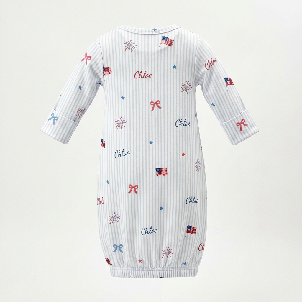 Personalized Sleep Gown in Patriotic