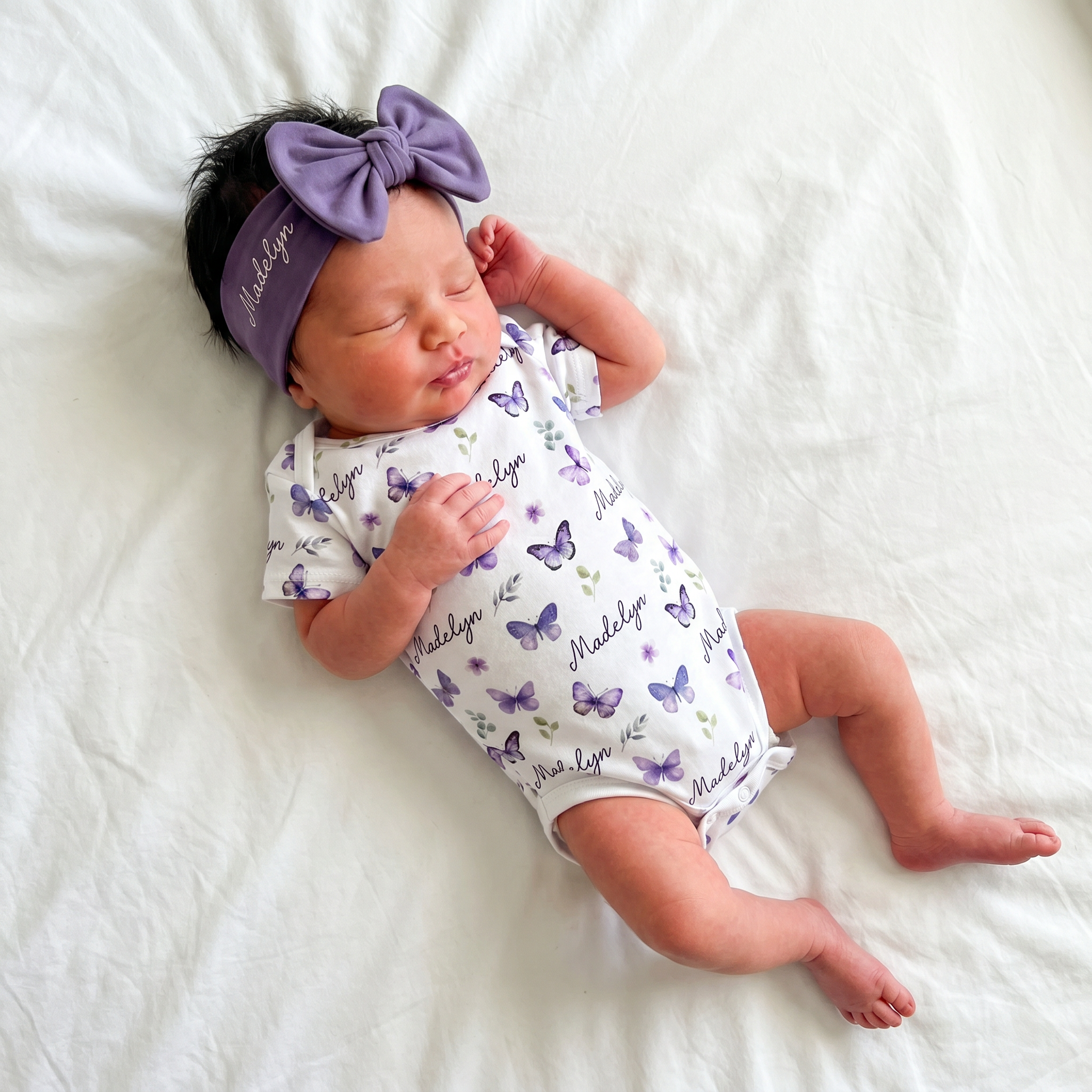 Personalized Bodysuit in Purple Butterfly