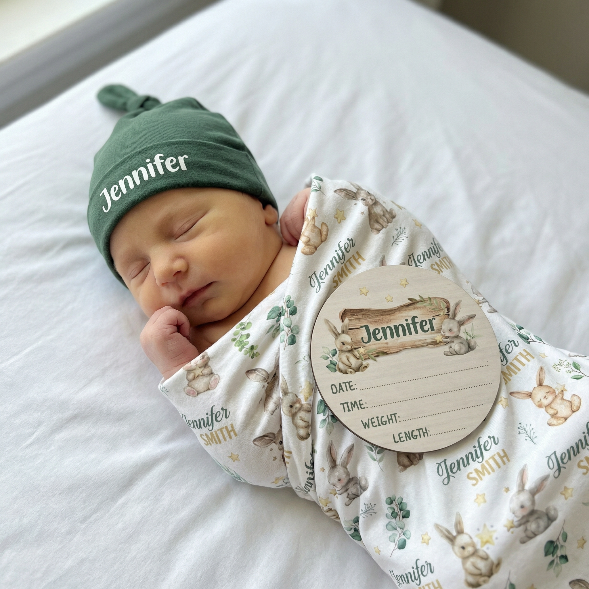 Personalized Wooden Sign in Bunny Garden