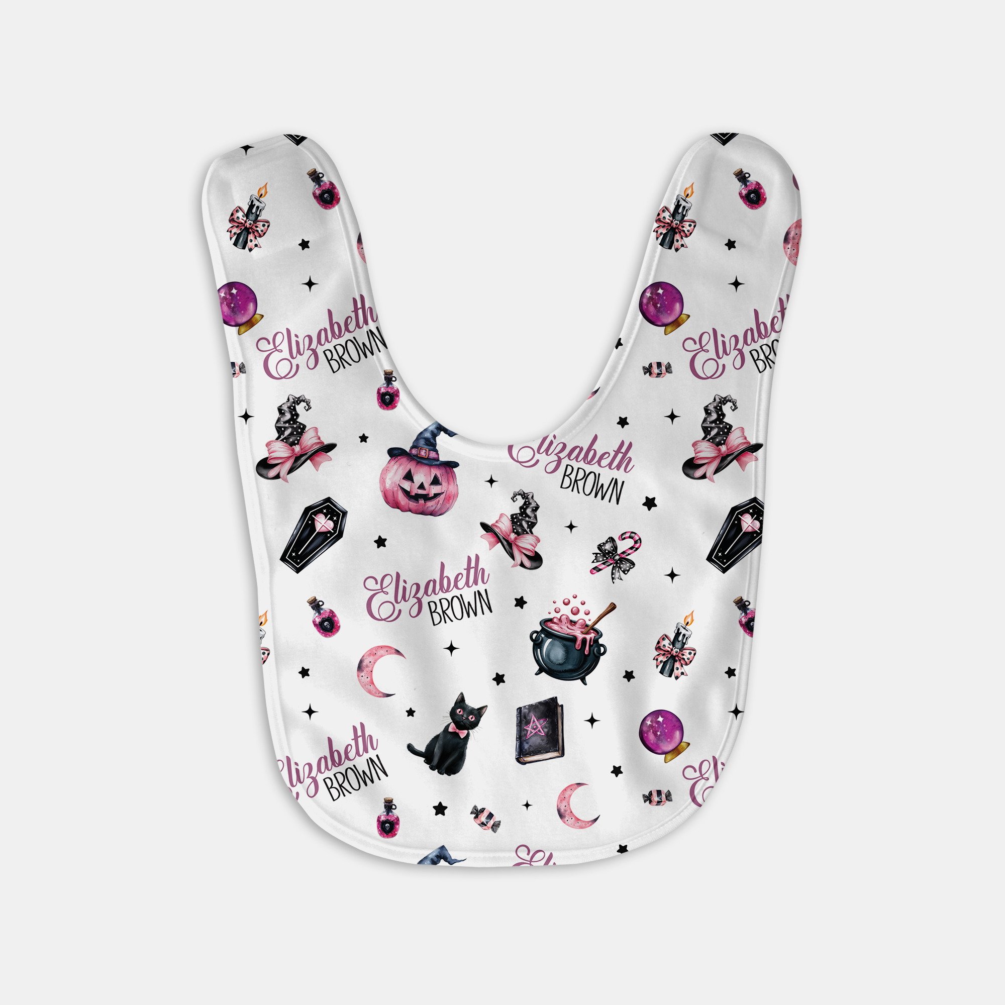 Personalized Bib and Burp Cloth Set in Mystic Lunar