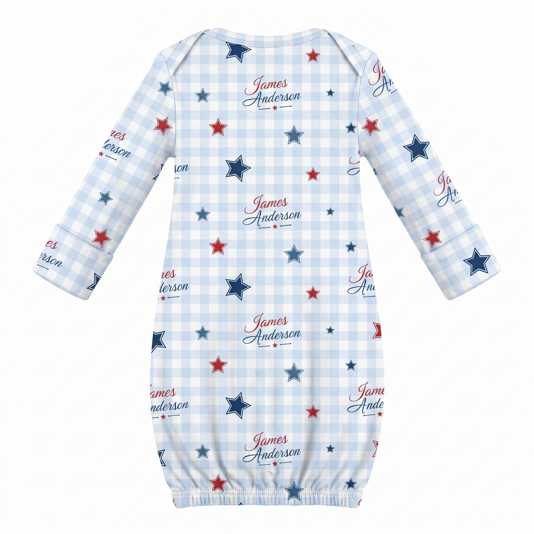 Personalized Sleep Gown in Red, Blue and Star