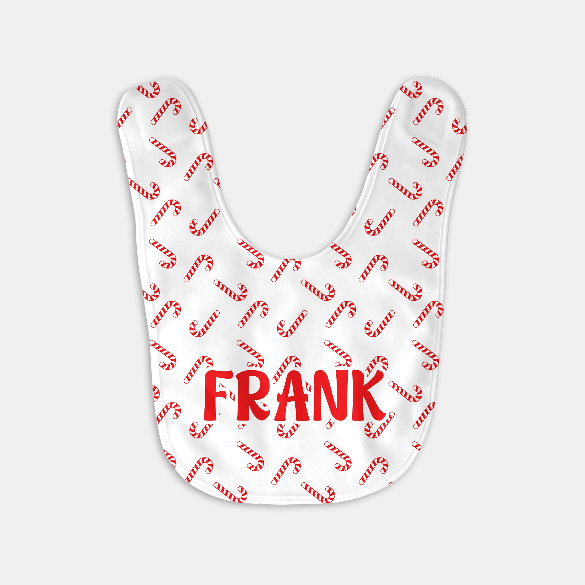 Personalized Bib and Burp Cloth Set in Candy Cane