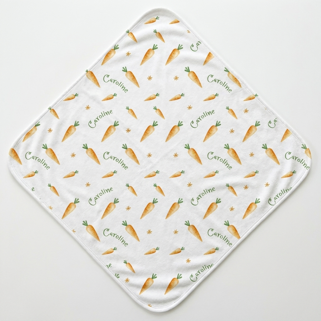 Personalized Hooded Towel in Carrot
