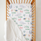 Personalized Crib Sheet in Sea Animals