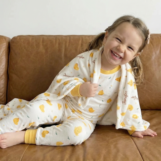Personalized Baby Pajama Set in Little Chick
