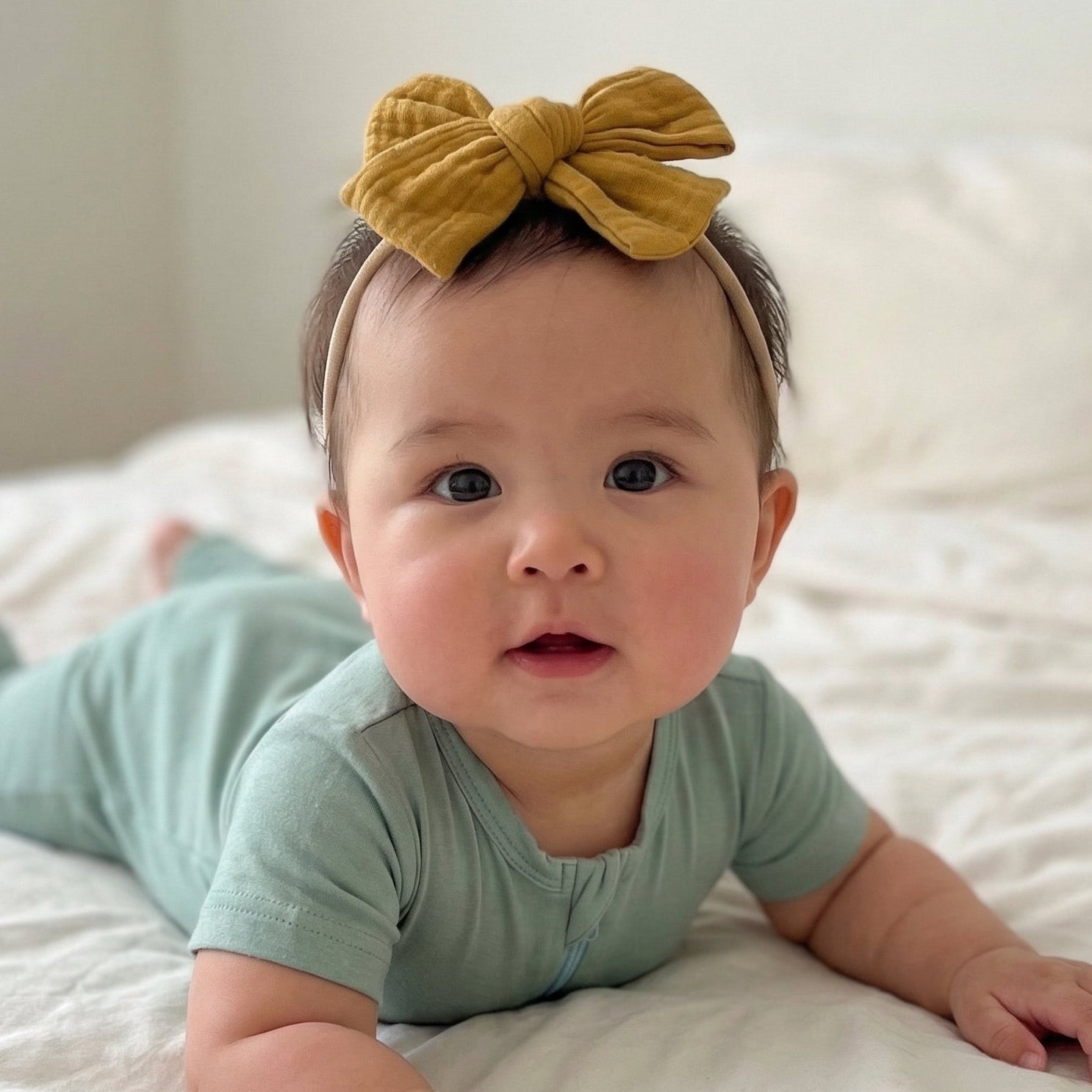 Tiny Bow in Mustard