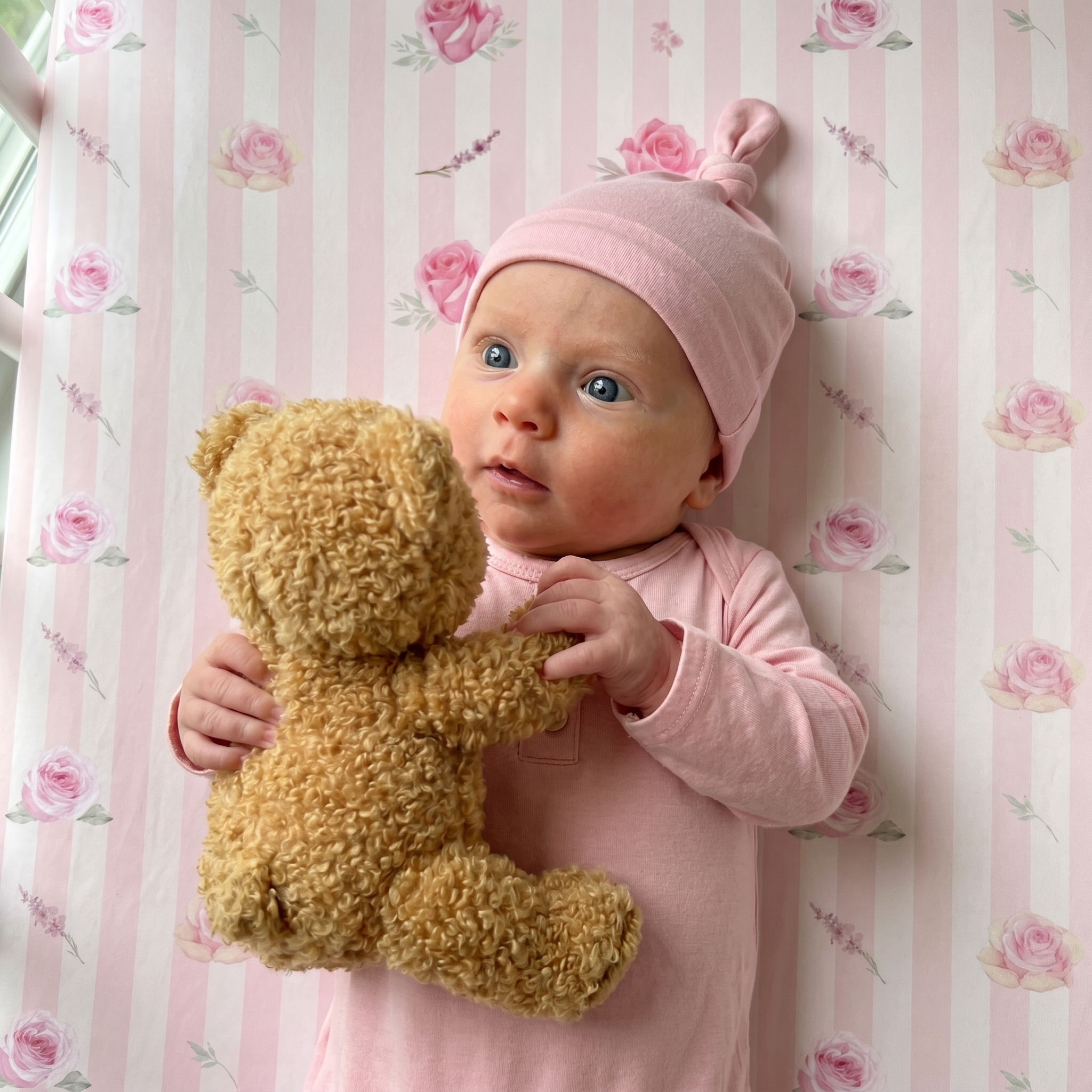 Personalized Crib Sheet in Rosy