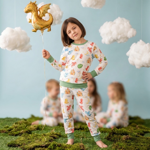 Personalized Baby Pajama Set in Dragon Kingdom