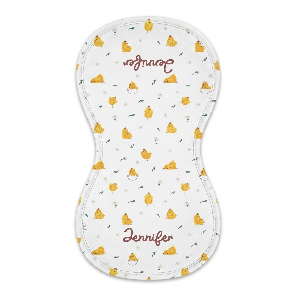 Personalized Bib and Burp Cloths in Little Chick