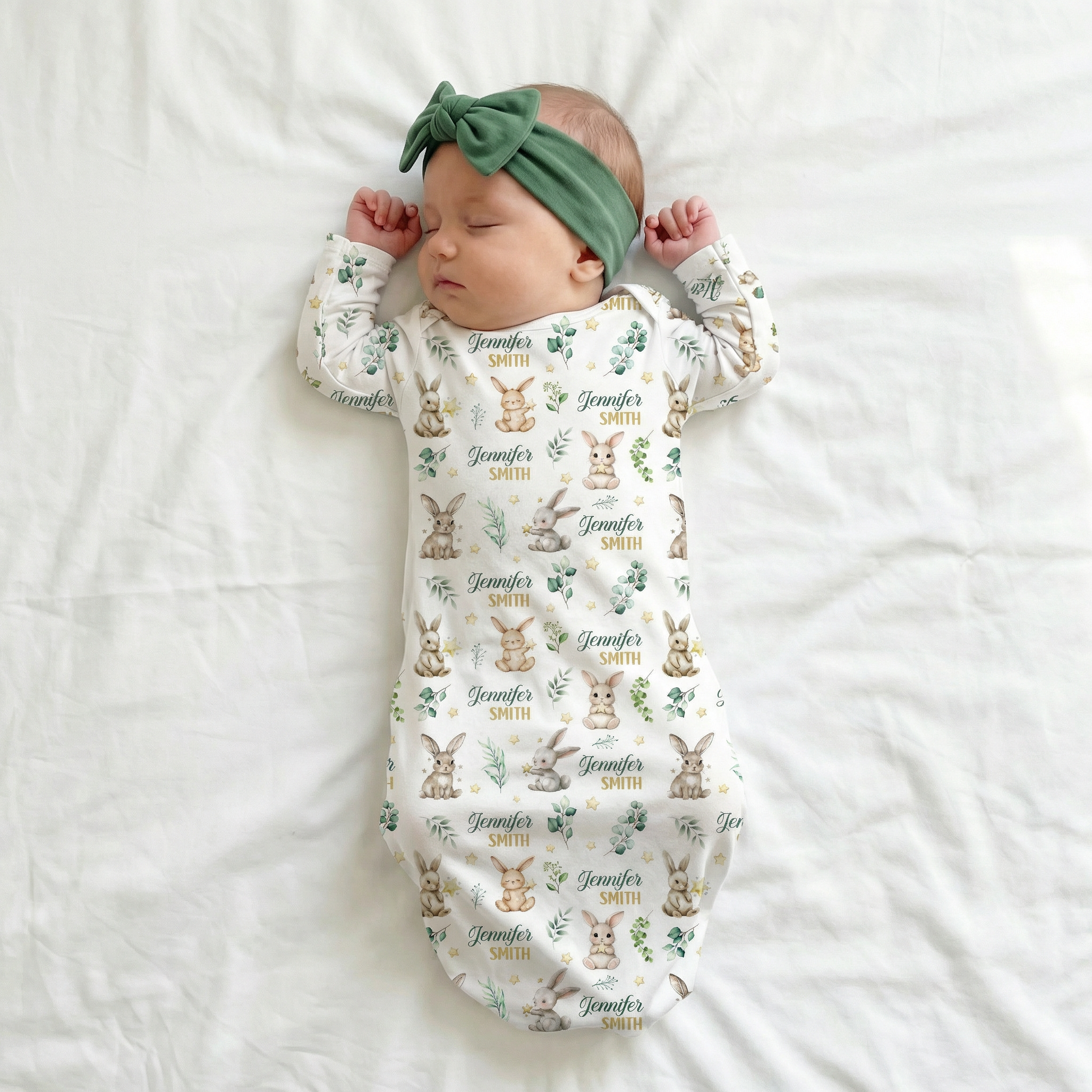 Personalized Sleep Gown in Bunny Garden