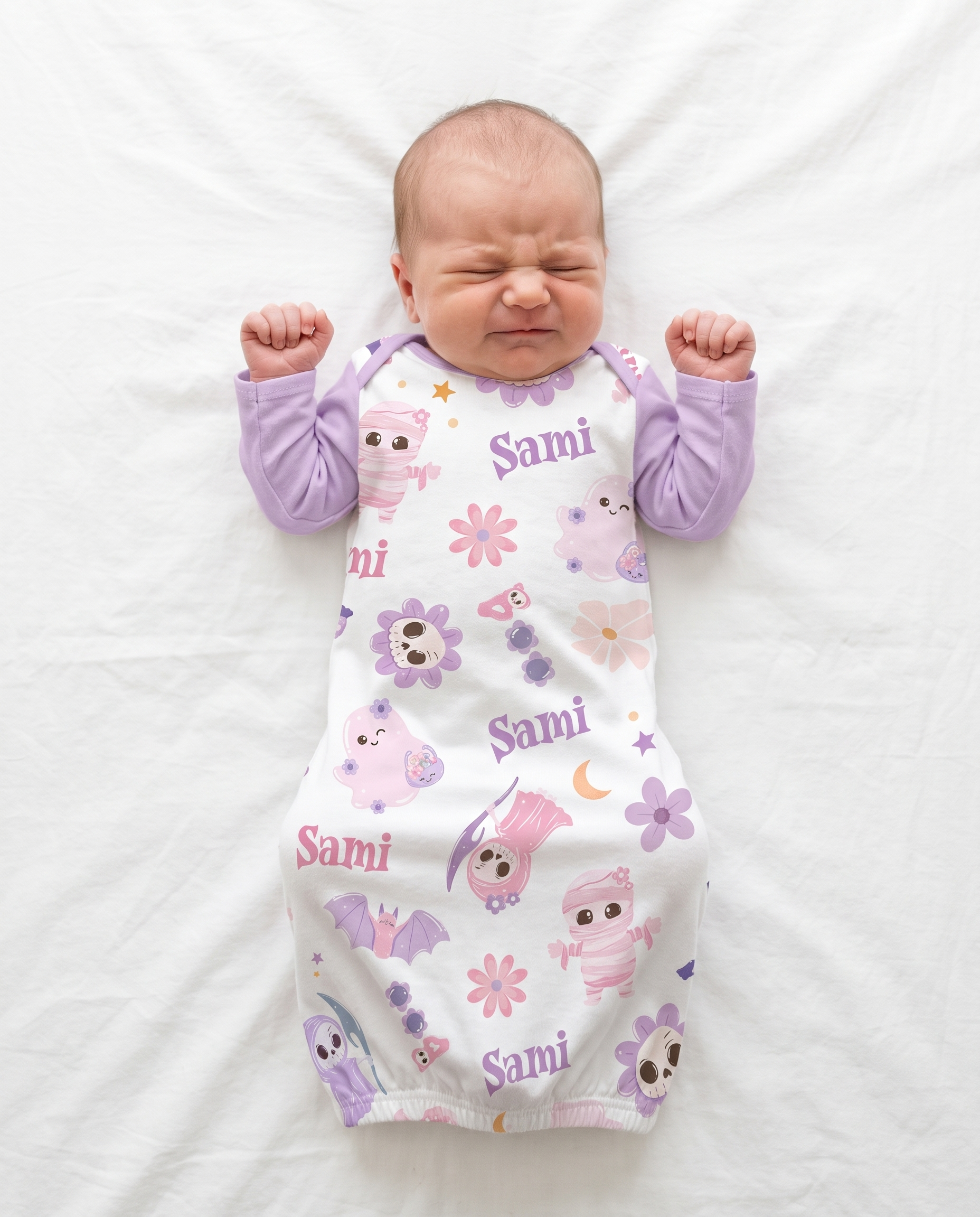 Personalized Baby Sleep Gown in Blush Boo