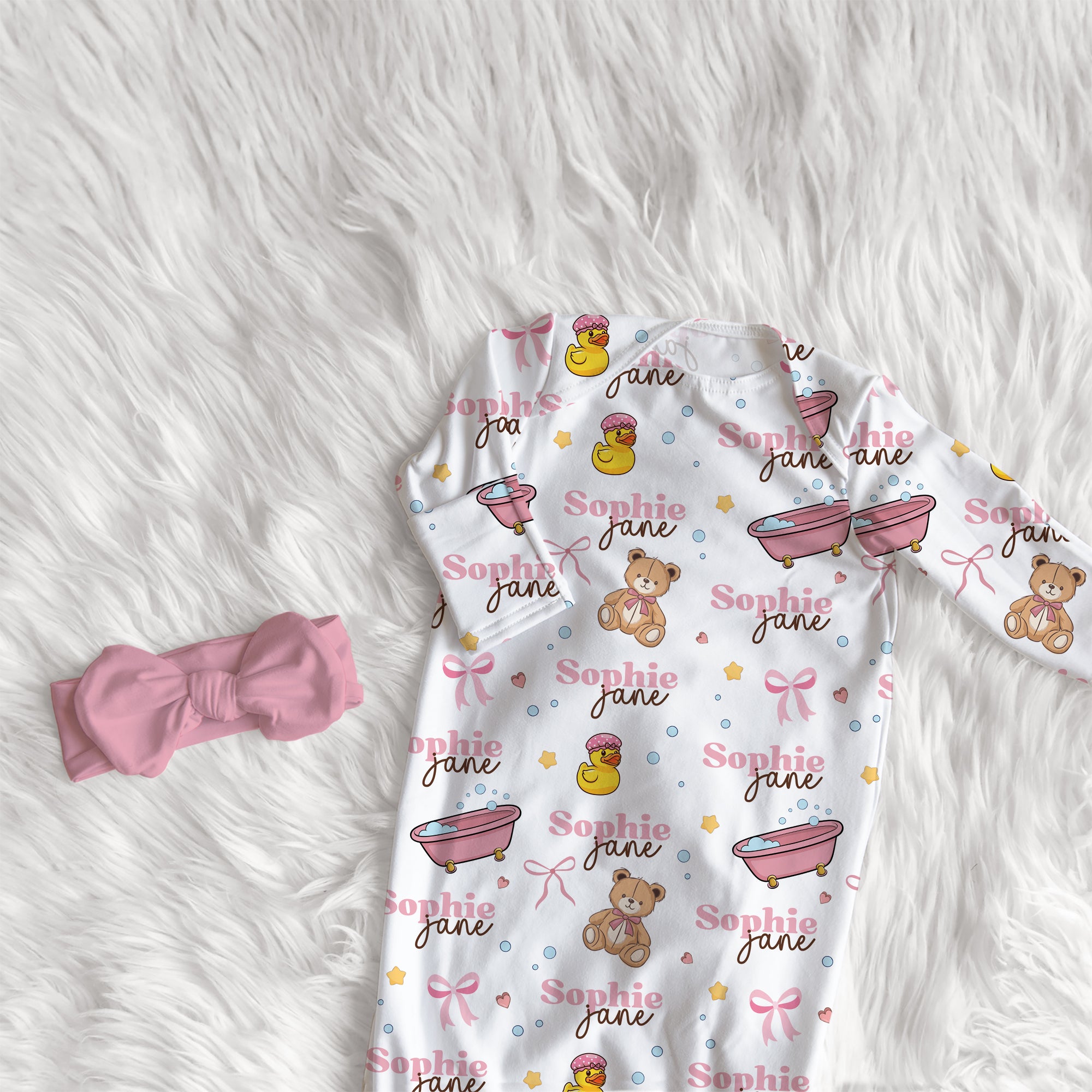 Personalized Sleep Gown in Bathtime Besties