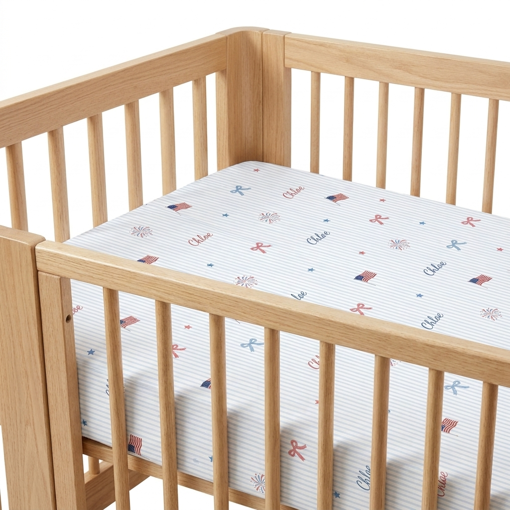 Personalized Crib Sheet in Patriotic