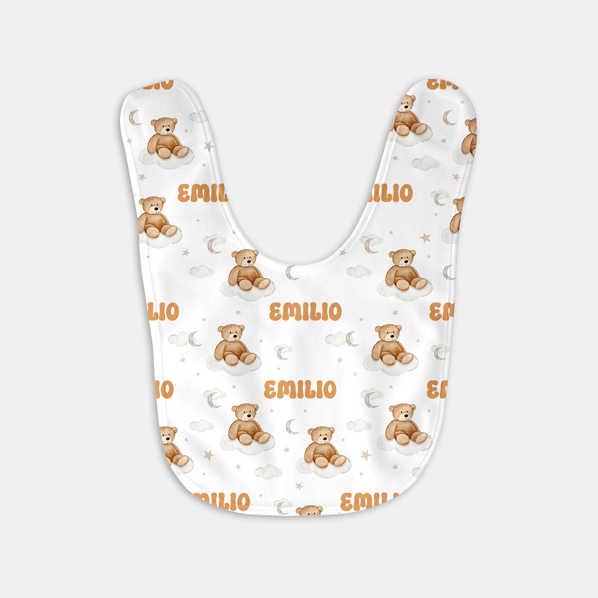 Personalized Bib and Burp Cloth Set in Teddy Bear